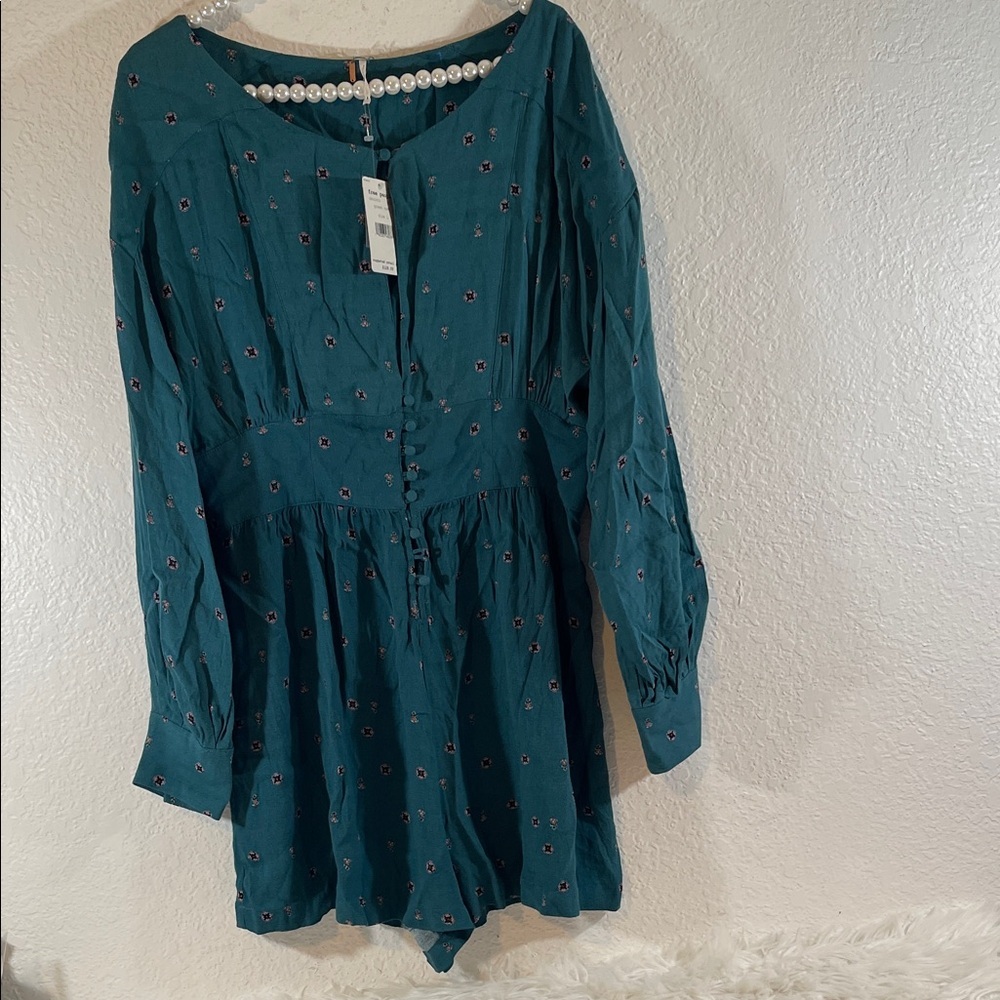 Free People Love Grows Green Romper Size Large NEW OB652803 - Picture 4 of 16